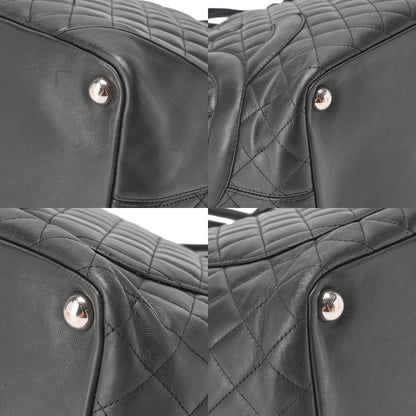 CHANEL Cambonline Calf Leather Tote Bag Black Silver-Tone Hardware, Pre-Owned