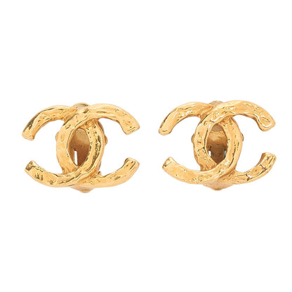 CHANEL Coco Mark 93P Earrings GP Gold (Gold Plated) Gold-Tone Hardware, Pre-Owned