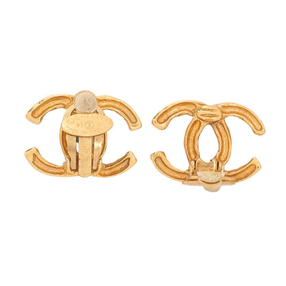 CHANEL Coco Mark 93P Earrings GP Gold (Gold Plated) Gold-Tone Hardware, Pre-Owned