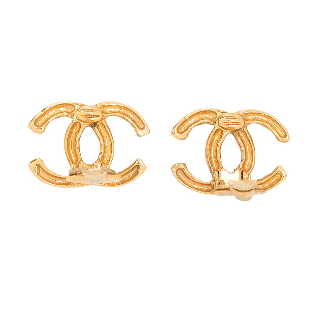 CHANEL Coco Mark 93P Earrings GP Gold (Gold Plated) Gold-Tone Hardware, Pre-Owned