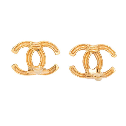 CHANEL Coco Mark 93P Earrings GP Gold (Gold Plated) Gold-Tone Hardware, Pre-Owned