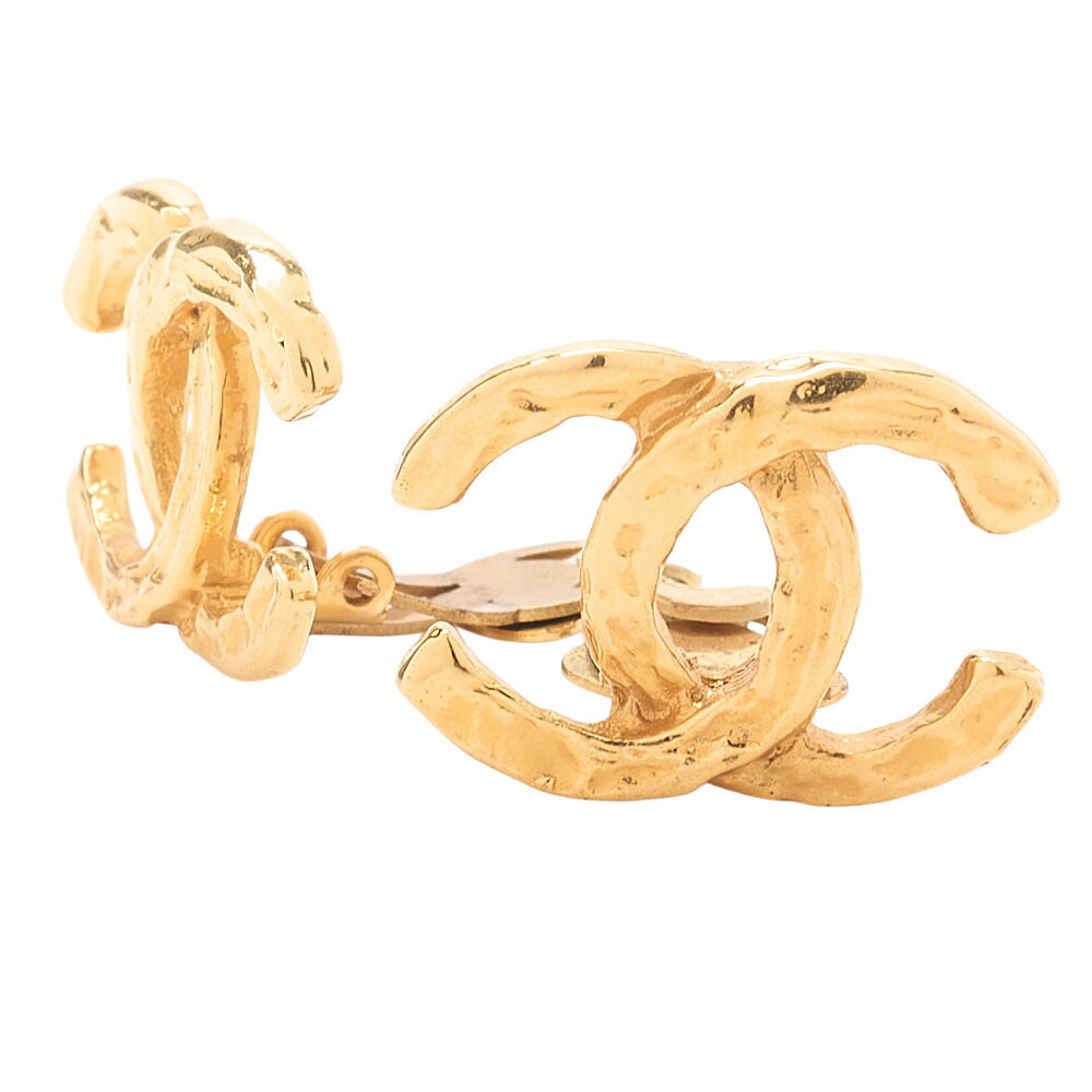 CHANEL Coco Mark 93P Earrings GP Gold (Gold Plated) Gold-Tone Hardware, Pre-Owned