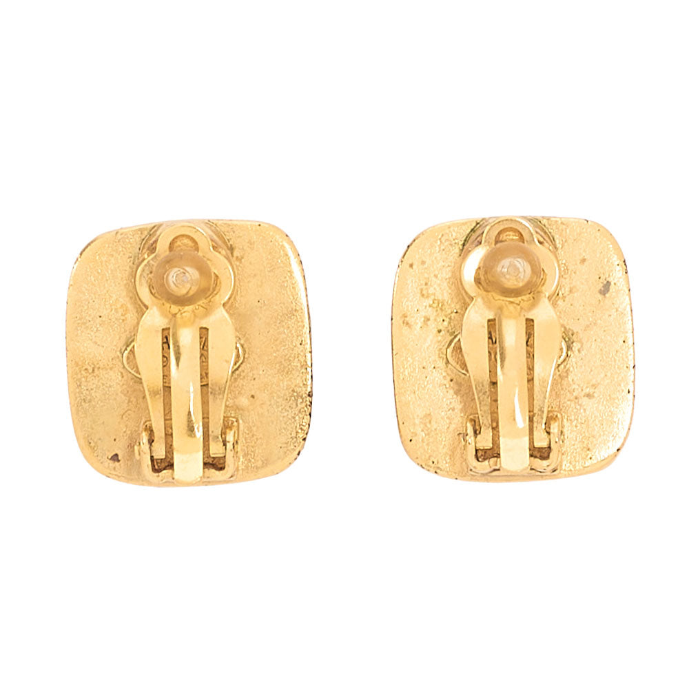 CHANEL Logo Mark 99A Earrings Stone x GP Gold-Tone Hardware, Pre-Owned