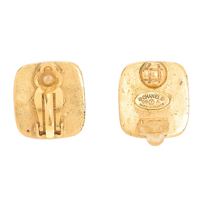 CHANEL Logo Mark 99A Earrings Stone x GP Gold-Tone Hardware, Pre-Owned