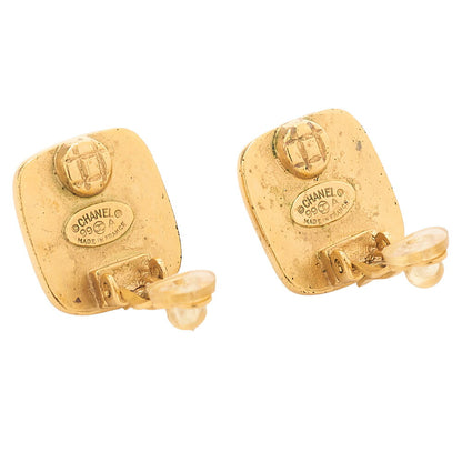 CHANEL Logo Mark 99A Earrings Stone x GP Gold-Tone Hardware, Pre-Owned