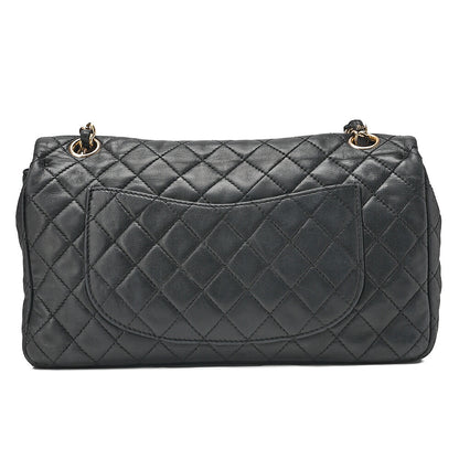 CHANEL Lambskin Matelasse Valentine's Day Single Flap Chain Shoulder Black Gold-Tone Hardware, Pre-Owned