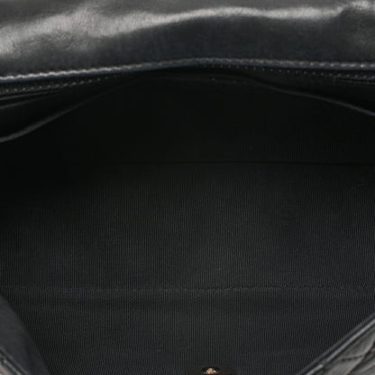 CHANEL Lambskin Matelasse Valentine's Day Single Flap Chain Shoulder Black Gold-Tone Hardware, Pre-Owned
