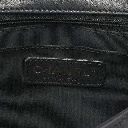 CHANEL Lambskin Matelasse Valentine's Day Single Flap Chain Shoulder Black Gold-Tone Hardware, Pre-Owned