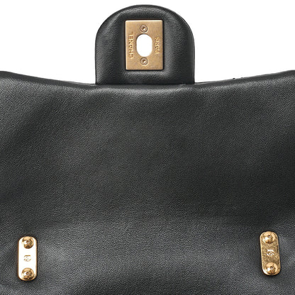 CHANEL Lambskin Minimat Loss? Turn Lock Thick Chain Shoulder Black Gold-Tone Hardware, Pre-Owned