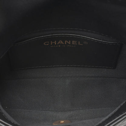 CHANEL Lambskin Minimat Loss? Turn Lock Thick Chain Shoulder Black Gold-Tone Hardware, Pre-Owned