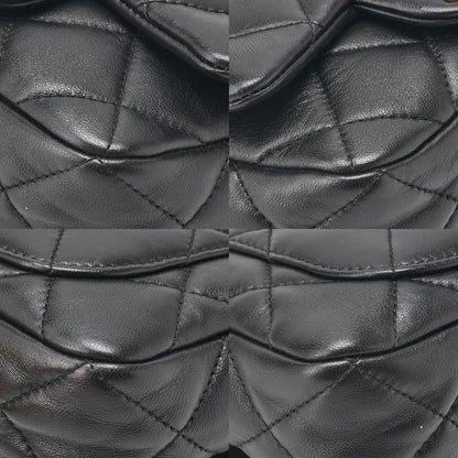 CHANEL Lambskin Minimat Loss? Turn Lock Thick Chain Shoulder Black Gold-Tone Hardware, Pre-Owned