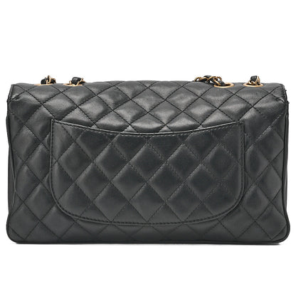 CHANEL Lambskin Matelasse Design Flap Chain Shoulder Black Gold-Tone Hardware, Pre-Owned