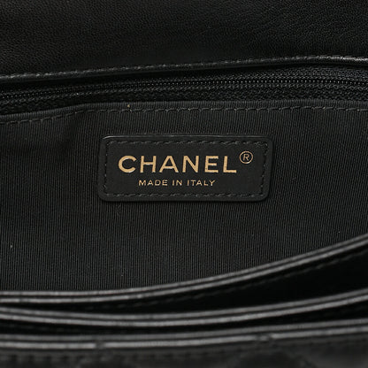 CHANEL Lambskin Matelasse Design Flap Chain Shoulder Black Gold-Tone Hardware, Pre-Owned