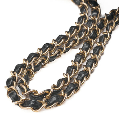 CHANEL Lambskin x Vintage Calf Matelasse Full Flap Turn Lock Large Size Chain Shoulder Black Gold-Tone Hardware, Pre-Owned