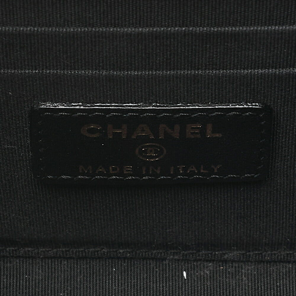 CHANEL Lambskin Mini Matelasse Chain Shoulder Black Gold-Tone Hardware, Pre-Owned