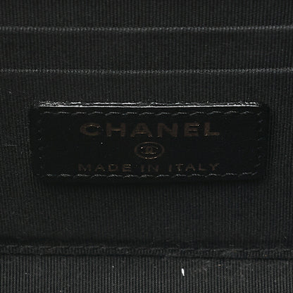 CHANEL Lambskin Mini Matelasse Chain Shoulder Black Gold-Tone Hardware, Pre-Owned