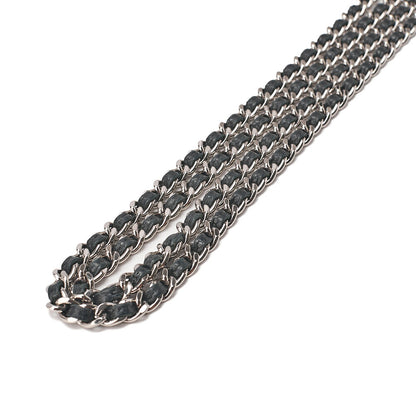 CHANEL Caviar Skin Matelasse Chain Wallet Black Silver-Tone Hardware, Pre-Owned