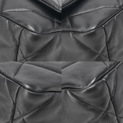 CHANEL Lambskin Matelasse Chanel 19 2WAY Chain Shoulder Black Gold x Silver-Tone Hardware, Pre-Owned