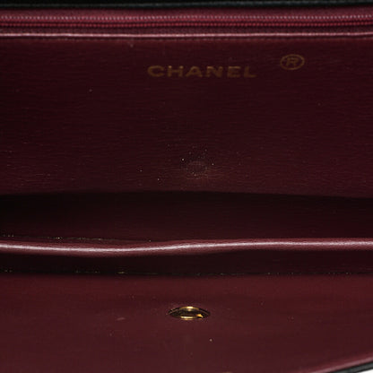 CHANEL Lambskin Matelasse Push Lock Chain Shoulder Black Gold-Tone Hardware, Pre-Owned
