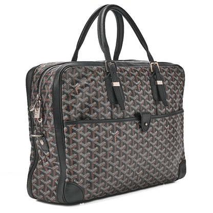 GOYARD [Goyard] GOYARD Ambassador MM PVC x Leather Briefcase Business Bag Black Silver -Tone Hardware, Pre-Owned