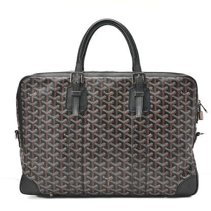 GOYARD [Goyard] GOYARD Ambassador MM PVC x Leather Briefcase Business Bag Black Silver -Tone Hardware, Pre-Owned