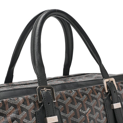GOYARD [Goyard] GOYARD Ambassador MM PVC x Leather Briefcase Business Bag Black Silver -Tone Hardware, Pre-Owned