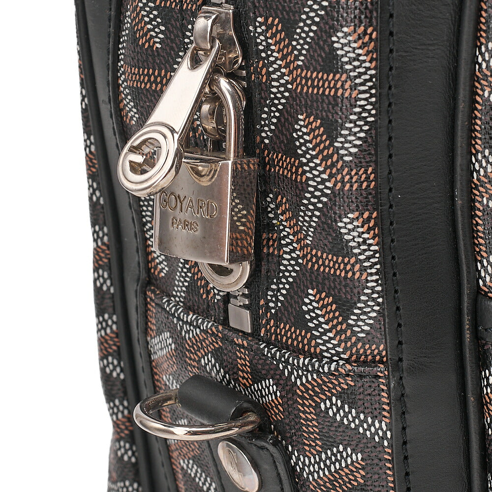 GOYARD [Goyard] GOYARD Ambassador MM PVC x Leather Briefcase Business Bag Black Silver -Tone Hardware, Pre-Owned