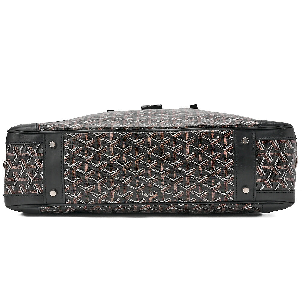 GOYARD [Goyard] GOYARD Ambassador MM PVC x Leather Briefcase Business Bag Black Silver -Tone Hardware, Pre-Owned