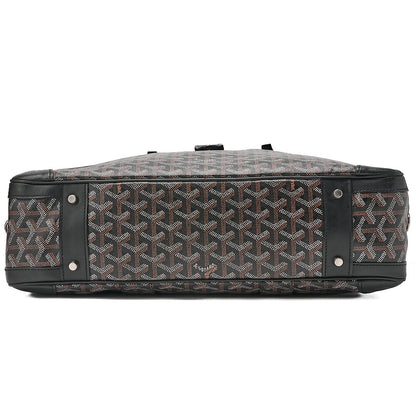 GOYARD [Goyard] GOYARD Ambassador MM PVC x Leather Briefcase Business Bag Black Silver -Tone Hardware, Pre-Owned