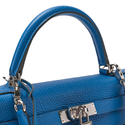 HERMES Herm?s Kelly 32 Torillon 2-way Inline Handbag Blue Paon Silver-Tone Hardware, Pre-Owned