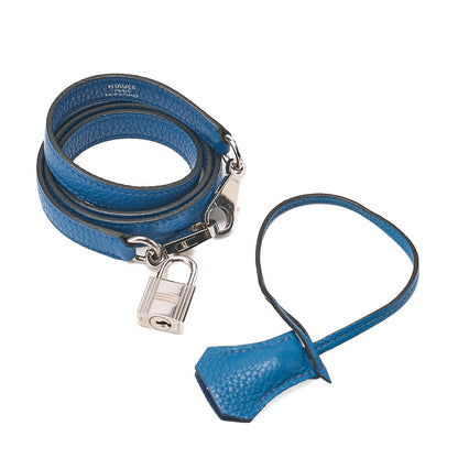 HERMES Herm?s Kelly 32 Torillon 2-way Inline Handbag Blue Paon Silver-Tone Hardware, Pre-Owned