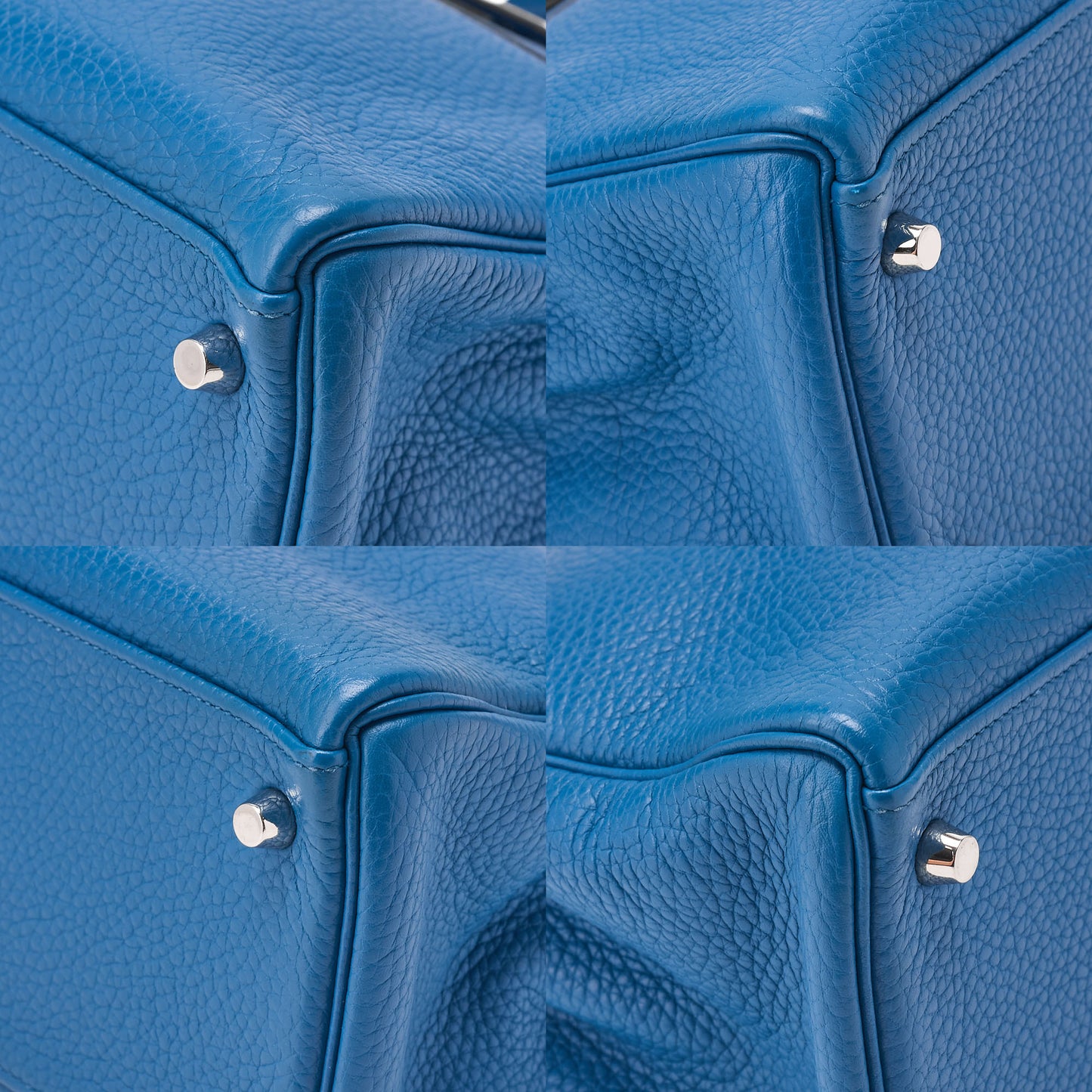 HERMES Herm?s Kelly 32 Torillon 2-way Inline Handbag Blue Paon Silver-Tone Hardware, Pre-Owned