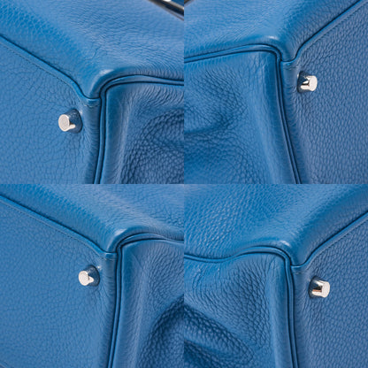 HERMES Herm?s Kelly 32 Torillon 2-way Inline Handbag Blue Paon Silver-Tone Hardware, Pre-Owned