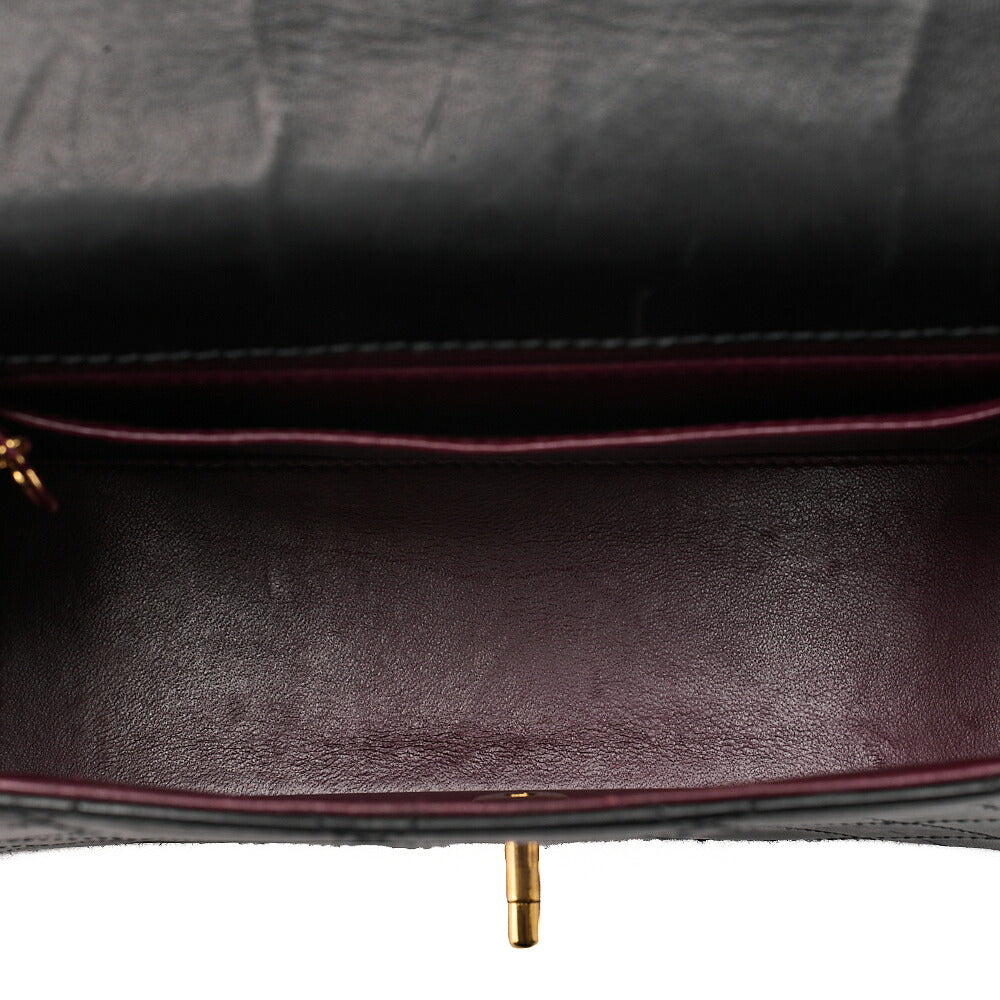 CHANEL Calfskin Matelasse Turn Lock Shoulder Black Gold-Tone Hardware, Pre-Owned