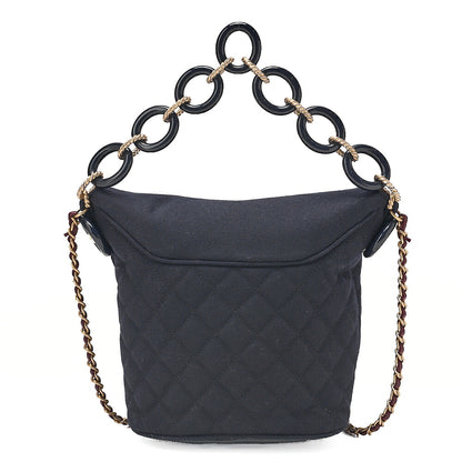CHANEL Wool x Lambskin Paris-Hamburg 2-way Chain Shoulder Bag Navy x Red Gold-Tone Hardware, Pre-Owned