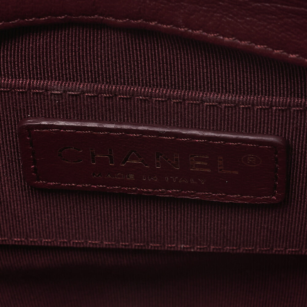 CHANEL Wool x Lambskin Paris-Hamburg 2-way Chain Shoulder Bag Navy x Red Gold-Tone Hardware, Pre-Owned