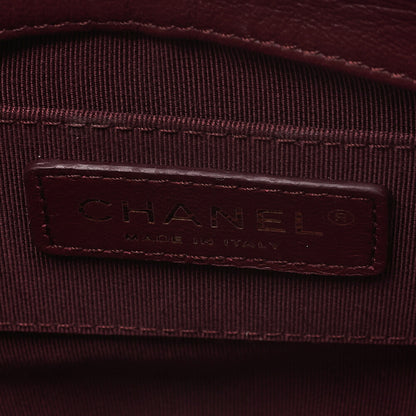 CHANEL Wool x Lambskin Paris-Hamburg 2-way Chain Shoulder Bag Navy x Red Gold-Tone Hardware, Pre-Owned