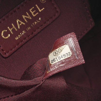 CHANEL Wool x Lambskin Paris-Hamburg 2-way Chain Shoulder Bag Navy x Red Gold-Tone Hardware, Pre-Owned