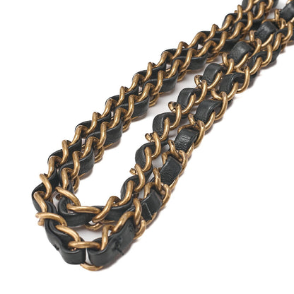 CHANEL Matelasse Calfskin Full Flap Chain Shoulder Black Gold-Tone Hardware, Pre-Owned
