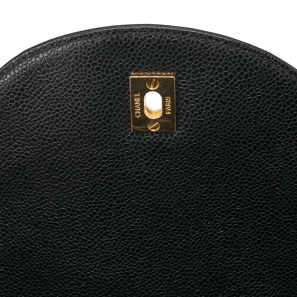 CHANEL Chanel Caviar Skin Triple Coco Turn Lock Chain Backpack Black Gold-Tone Hardware, Pre-Owned