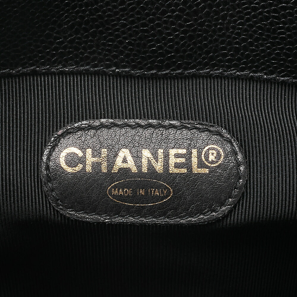 CHANEL Chanel Caviar Skin Triple Coco Turn Lock Chain Backpack Black Gold-Tone Hardware, Pre-Owned