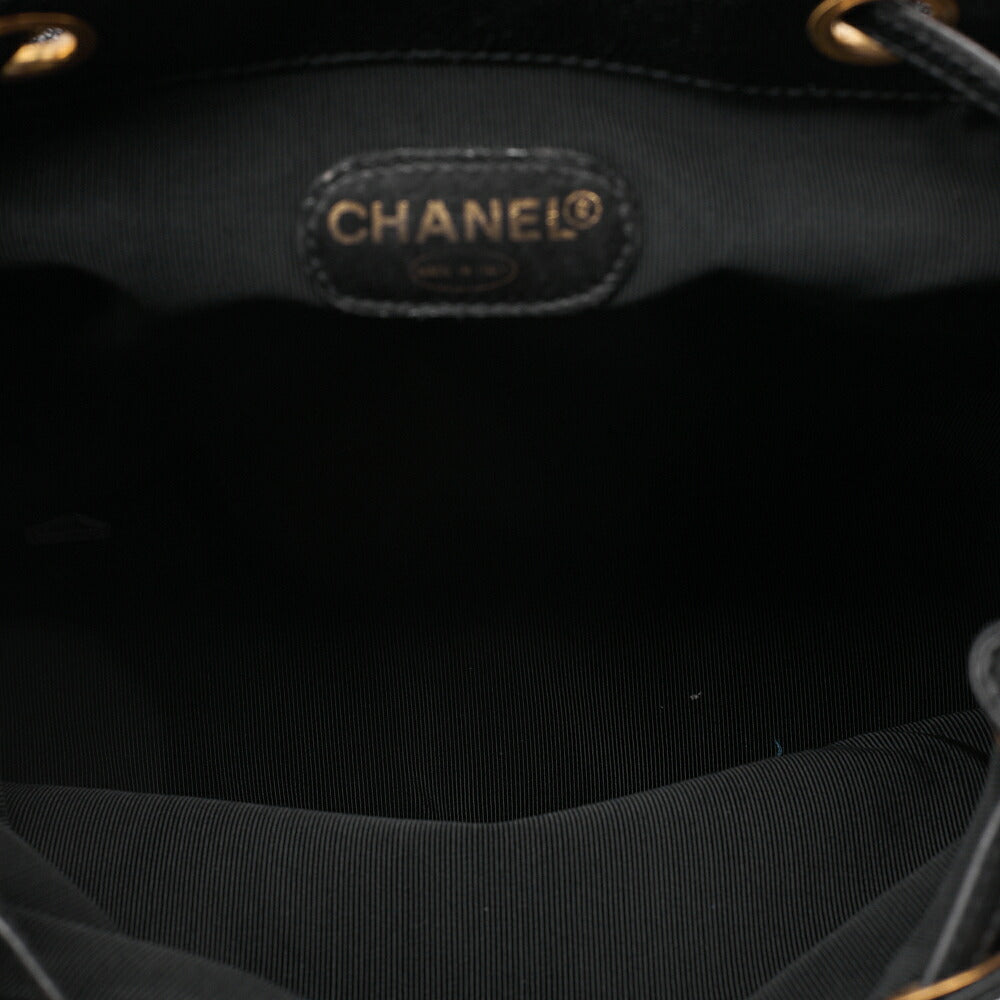 CHANEL Chanel Caviar Skin Triple Coco Turn Lock Chain Backpack Black Gold-Tone Hardware, Pre-Owned