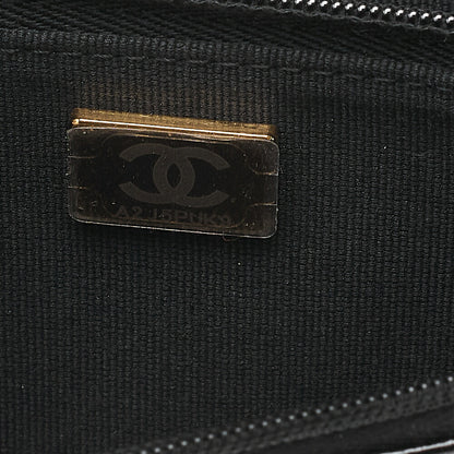 CHANEL Patent Leather Matelasse Chain Wallet Black Gold-Tone Hardware, Pre-Owned