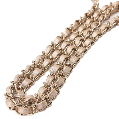 CHANEL Lambskin Mini Matelasse 17 Turn Lock Chain Shoulder Gold Gold-Tone Hardware, Pre-Owned