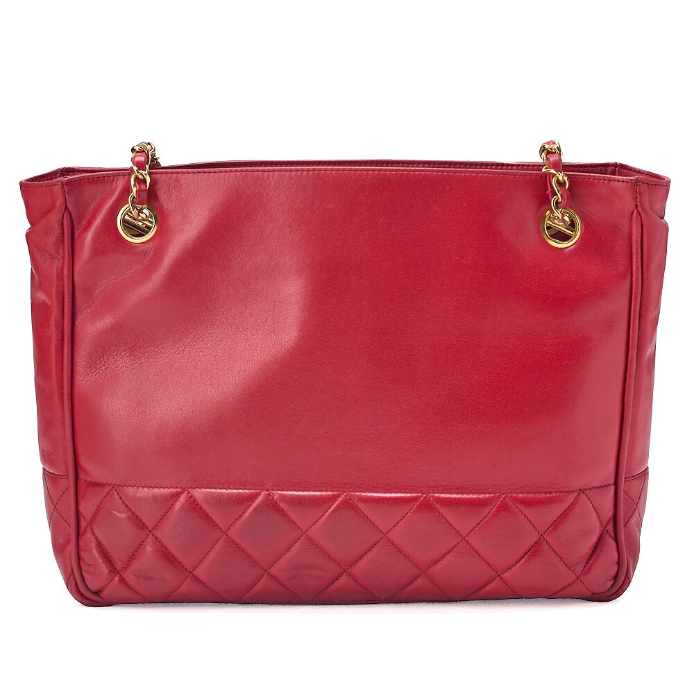 CHANELMatelasse Double Chain Shoulder with Pull Charm Lambskin Red Gold-Tone Hardware, Pre-Owned
