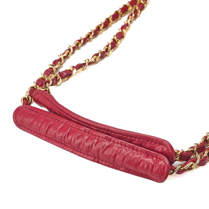 CHANELMatelasse Double Chain Shoulder with Pull Charm Lambskin Red Gold-Tone Hardware, Pre-Owned