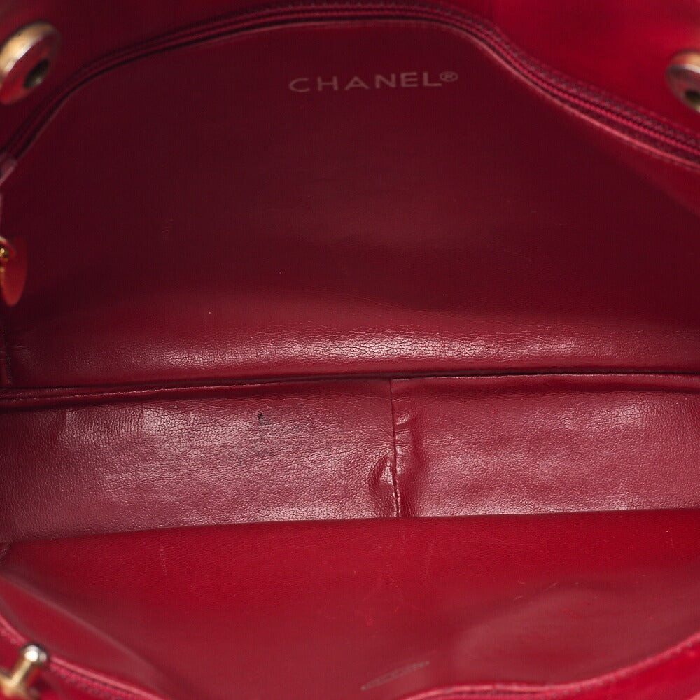 CHANELMatelasse Double Chain Shoulder with Pull Charm Lambskin Red Gold-Tone Hardware, Pre-Owned
