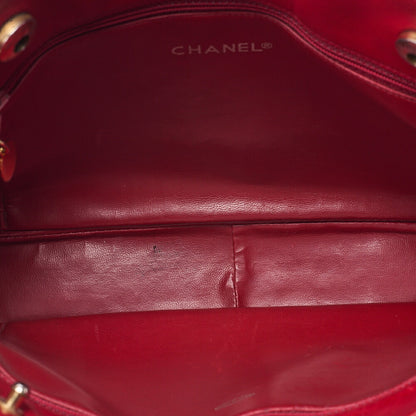 CHANELMatelasse Double Chain Shoulder with Pull Charm Lambskin Red Gold-Tone Hardware, Pre-Owned