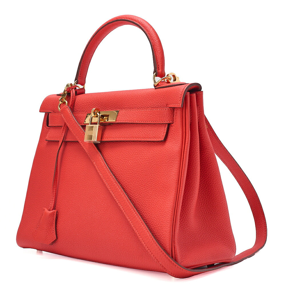 Hermes  Hermes Kelly 28 Handbag Inverted Stitch Togo Geranium Gold-Tone Hardware, Pre-Owned