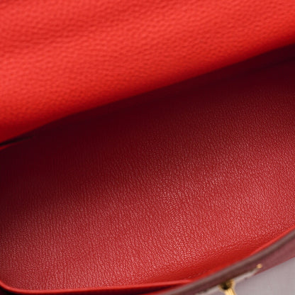Hermes  Hermes Kelly 28 Handbag Inverted Stitch Togo Geranium Gold-Tone Hardware, Pre-Owned